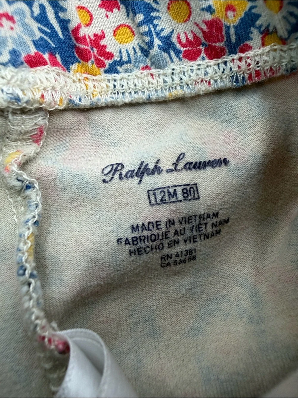 Ralph Lauren Floral Cotton Leggings Size 12 Months